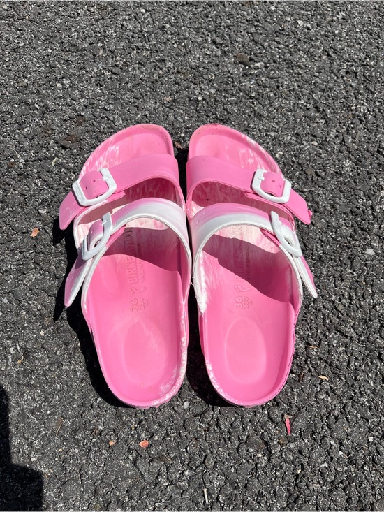 Birkenstock Shoes - Birkenstock women’s Pink and White Double Buckle EVA Sandals